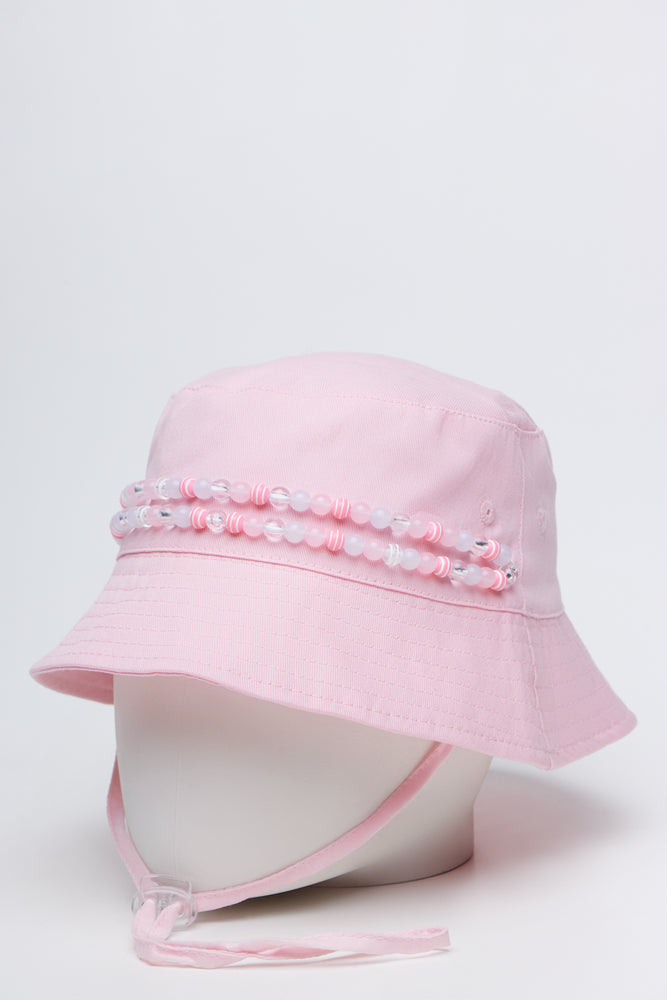 Light Pink Beaded Bucket Hat (1)