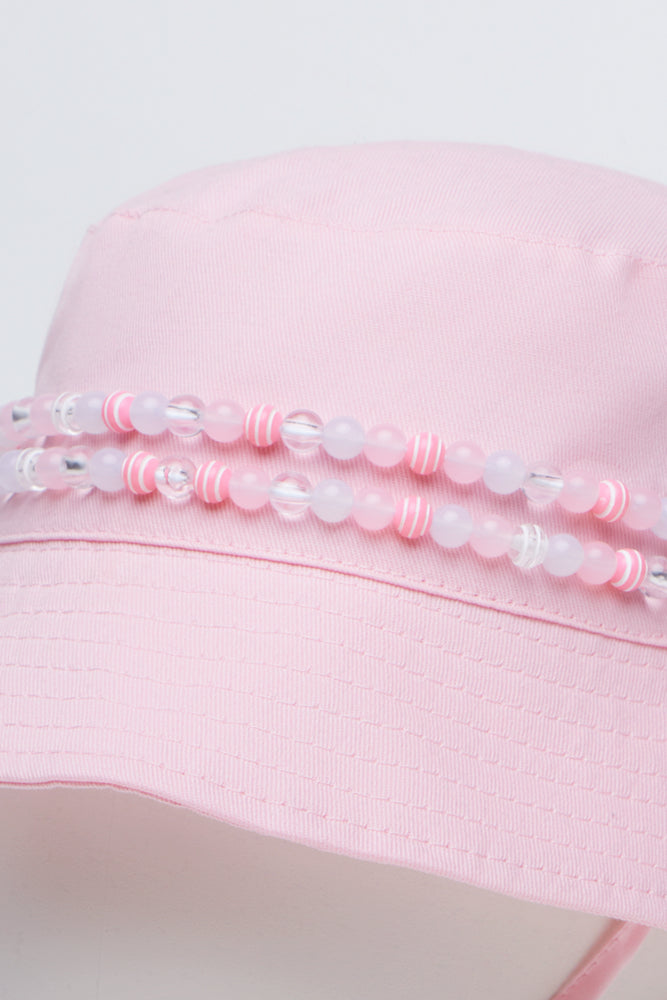 Light Pink Beaded Bucket Hat (2)