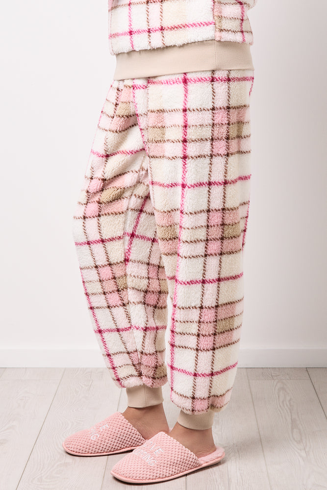 Pink Check Soft Sherpa Pyjamas (5)