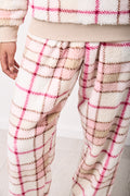 Pink Check Soft Sherpa Pyjamas (7)