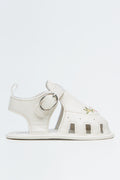 Cream Floral Embroidery Crib Sandals (1)