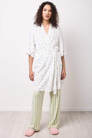 Floral Waffle Kimono Dressing Gown
