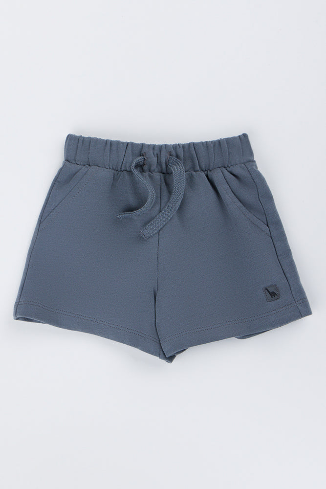 Textured Knit Baby Shorts Grey