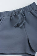 Textured Knit Baby Shorts Grey (1)