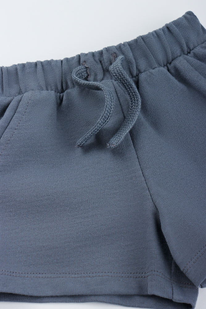 Textured Knit Baby Shorts Grey (1)