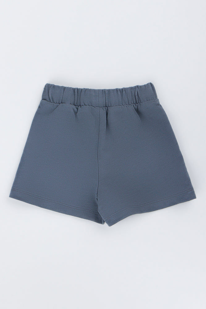 Textured Knit Baby Shorts Grey (2)