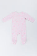 Pink Bow Print Baby Sleepsuit (2)