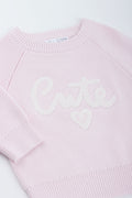 Pink Cute Knit Baby Jumper (1)