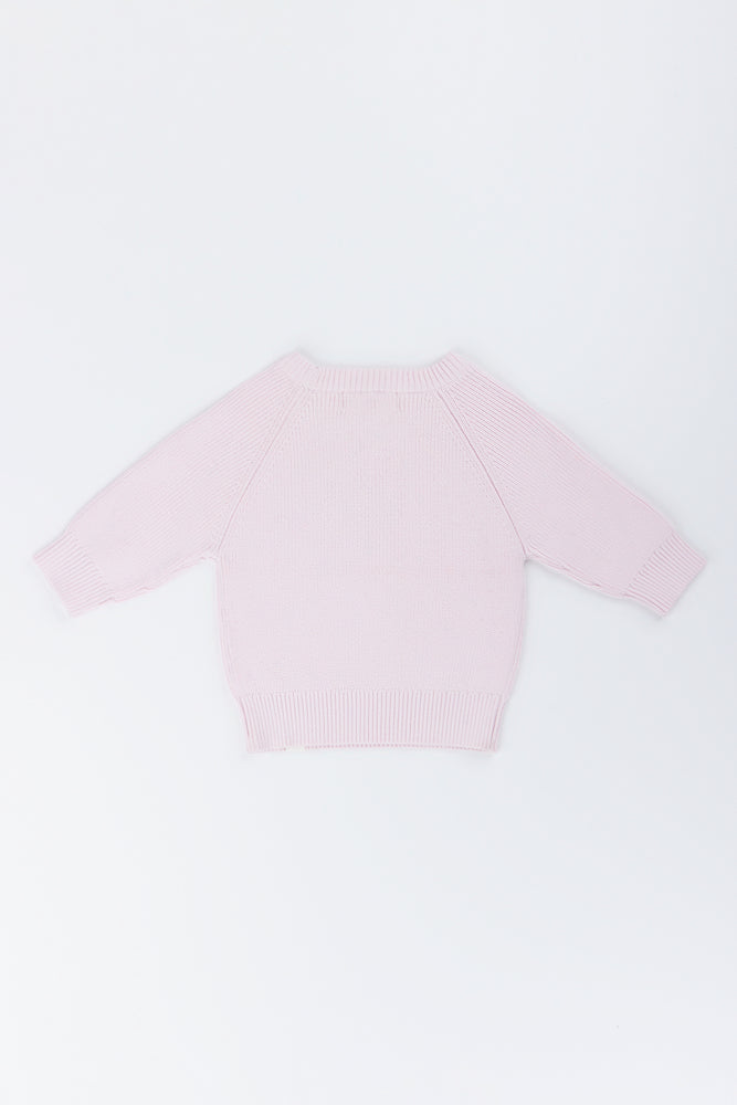 Pink Cute Knit Baby Jumper (2)