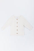 Cream Ribbed Baby Cardigan