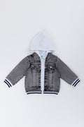 Grey Hooded Denim Jacket