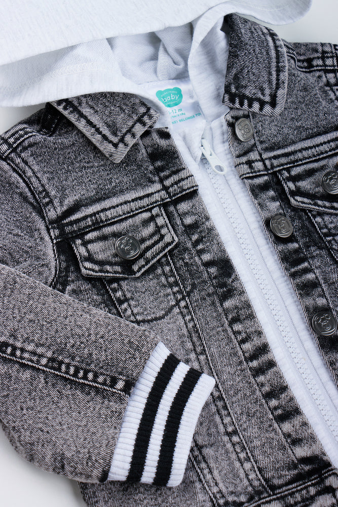 Grey Hooded Denim Jacket (1)