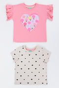 2 Pack Floral Heart T-Shirts
