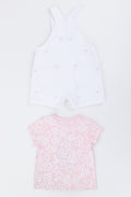 White Bow Dungaree Pink Set (3)