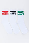 Assorted Stripe Crew Socks 3 Pack
