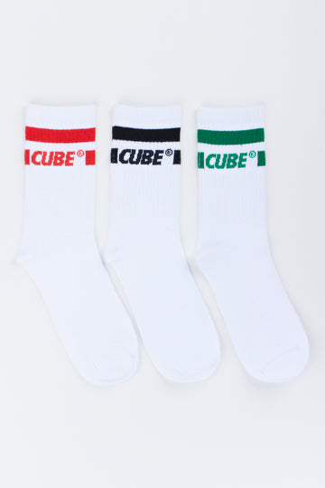 Assorted Stripe Crew Socks 3 Pack