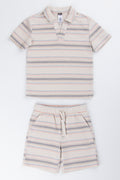 Striped Texture Short Set