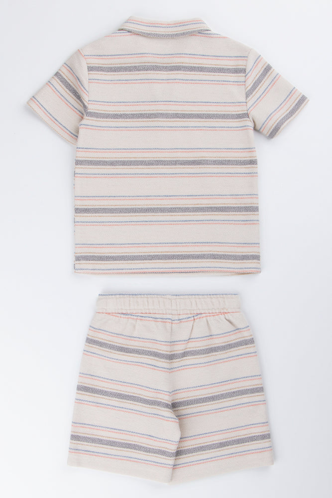 Striped Texture Short Set (2)
