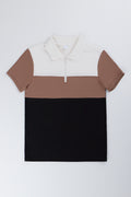 Three Colour Block Zip Golfer