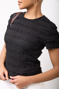 Black Crinkle Lace Detail Top (3)