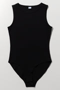 Sleeveless Black Basic Bodysuit