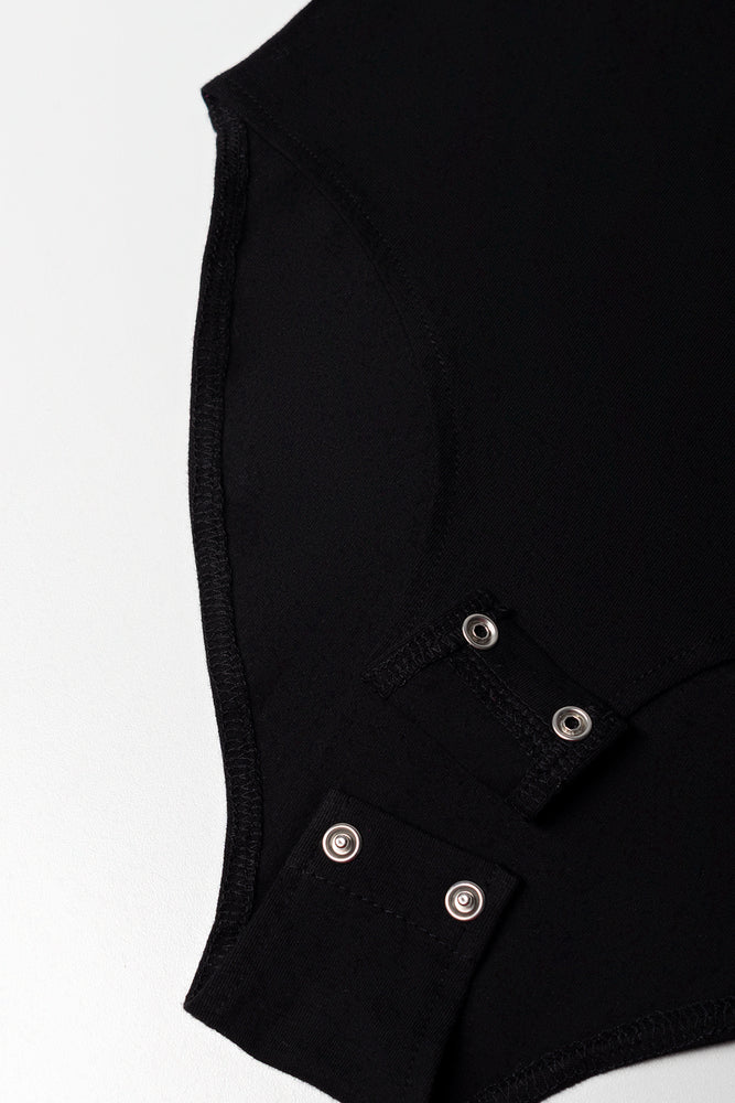 Sleeveless Black Basic Bodysuit (1)