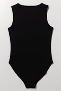 Sleeveless Black Basic Bodysuit (2)