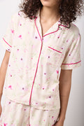 Floral Print Button Shorty Set (3)