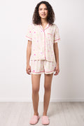 Floral Print Button Shorty Set (4)