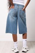 Indigo Denim Longline Shorts (2)