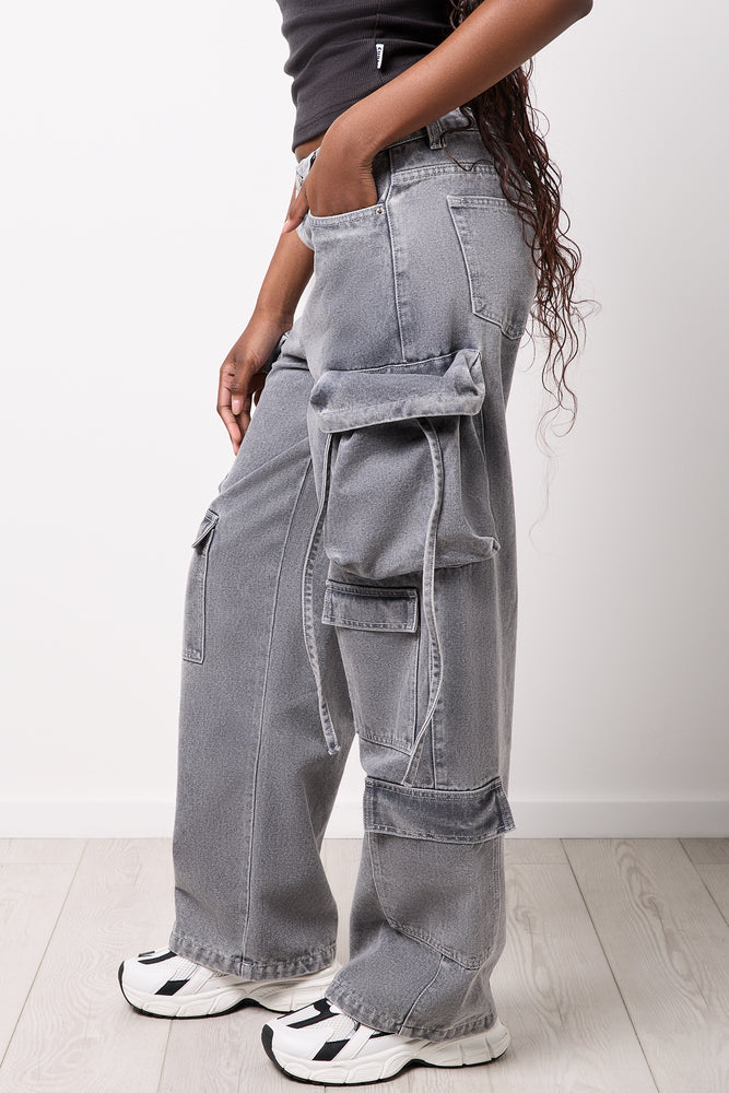 Charcoal Grey Utility Cargo Pants (1)