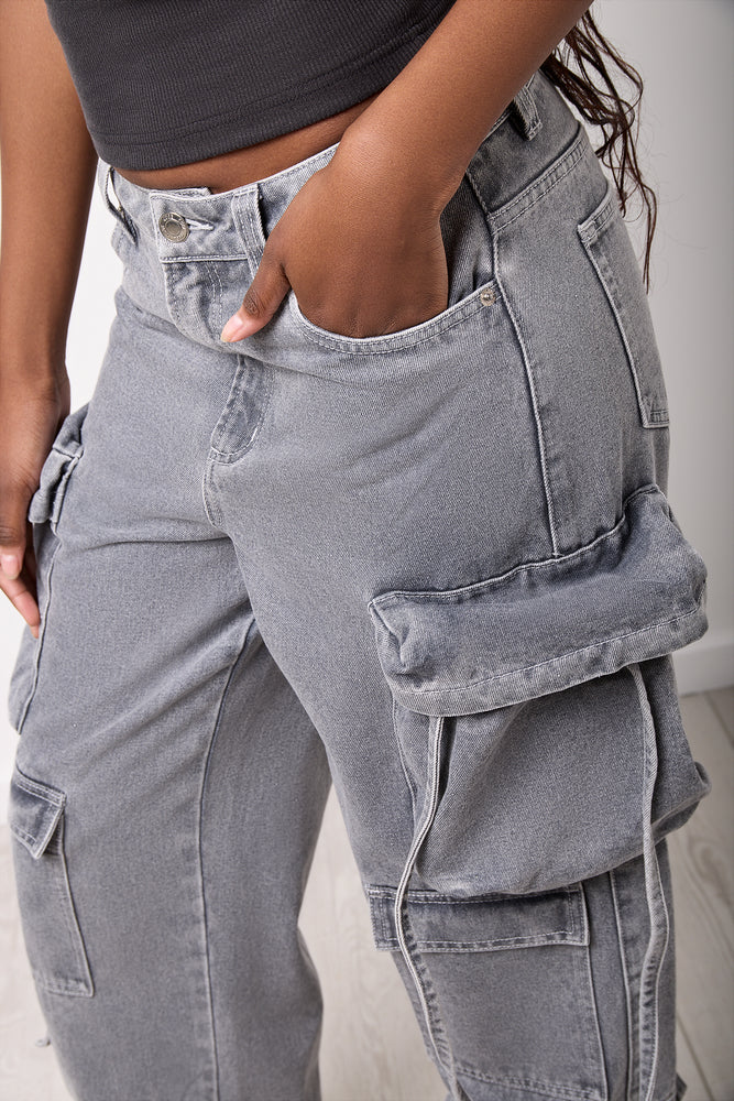 Charcoal Grey Utility Cargo Pants (3)