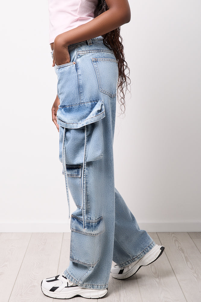 Light Blue Utility Denim Pants (1)