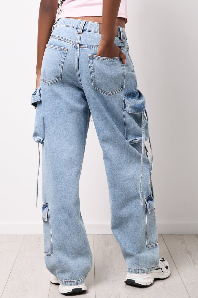 Light Blue Utility Denim Pants (2)
