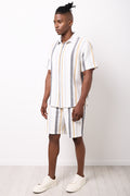 Natural Striped Textured Short-Sleeve Shirt (1)