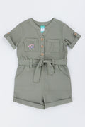 Khaki Linen Look Baby Romper