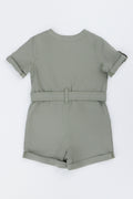 Khaki Linen Look Baby Romper (2)