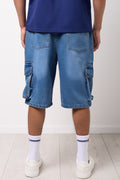 Mid Blue Denim Cargo Shorts (2)