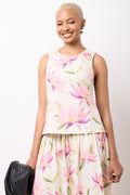 Floral Sleeveless Cotton Shell Top