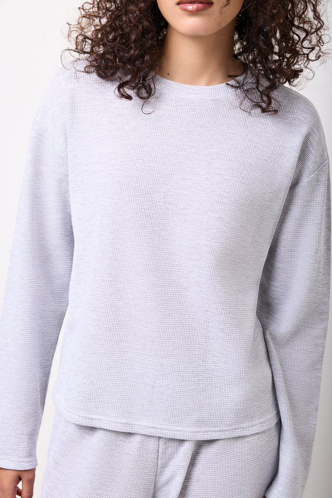 Grey Waffle Drop Shoulder Top (3)