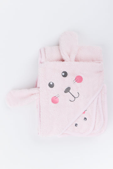 Pink Bunny Hooded Bath Towel