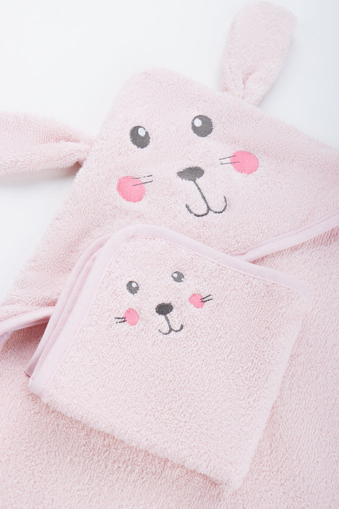 Pink Bunny Hooded Bath Towel (1)
