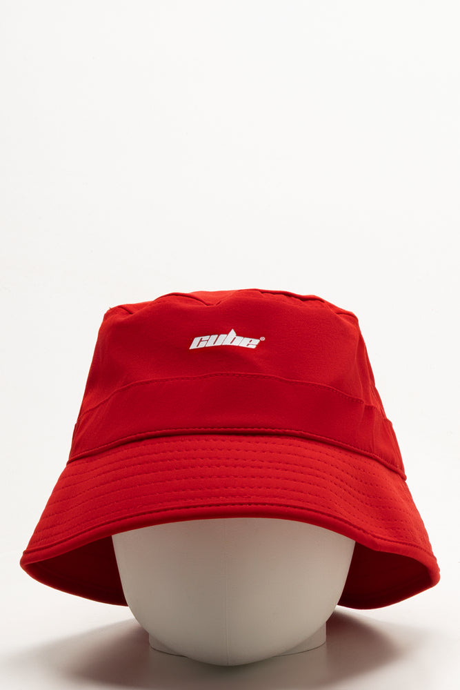 Red Bucket Hat With Drawcord