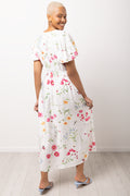 Floral Puff Sleeve Midi Dress (2)