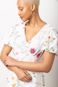 Floral Puff Sleeve Midi Dress (3)