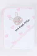 Pink Heart Bunny Hooded Towel