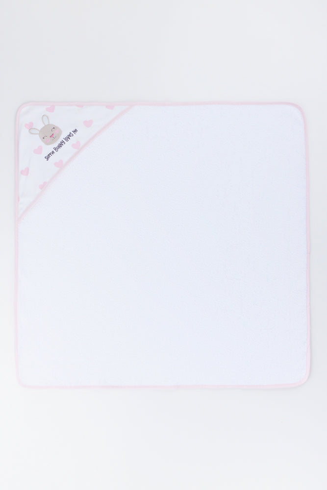 Pink Heart Bunny Hooded Towel (2)