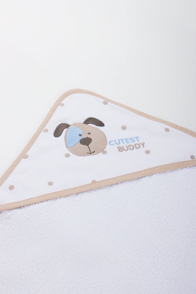 Stone Puppy Print Hooded Baby Towel (1)
