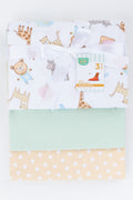 3 Pack Animal Print Receiving Blankets