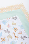 3 Pack Animal Print Receiving Blankets (4)